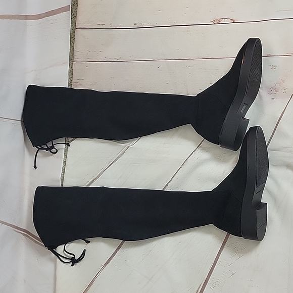 Stuart Weitzman Black Lowland Suede Over The Knee Boots Size 7.5 - Picture 3 of 5